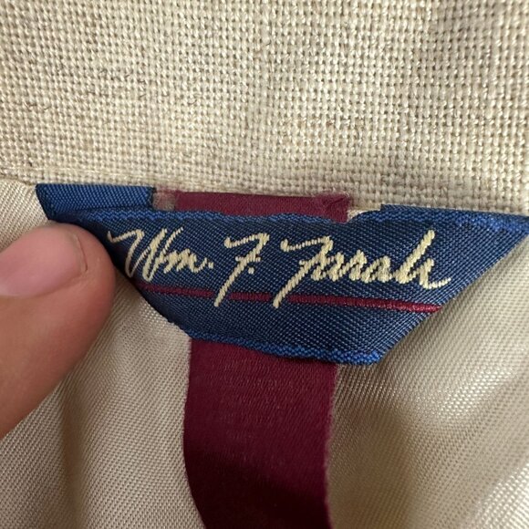 Wm F Farah Mens Beige Blazer Jacket 2 Button Single Breasted Notch Lapel Sz 44L - Picture 3 of 5